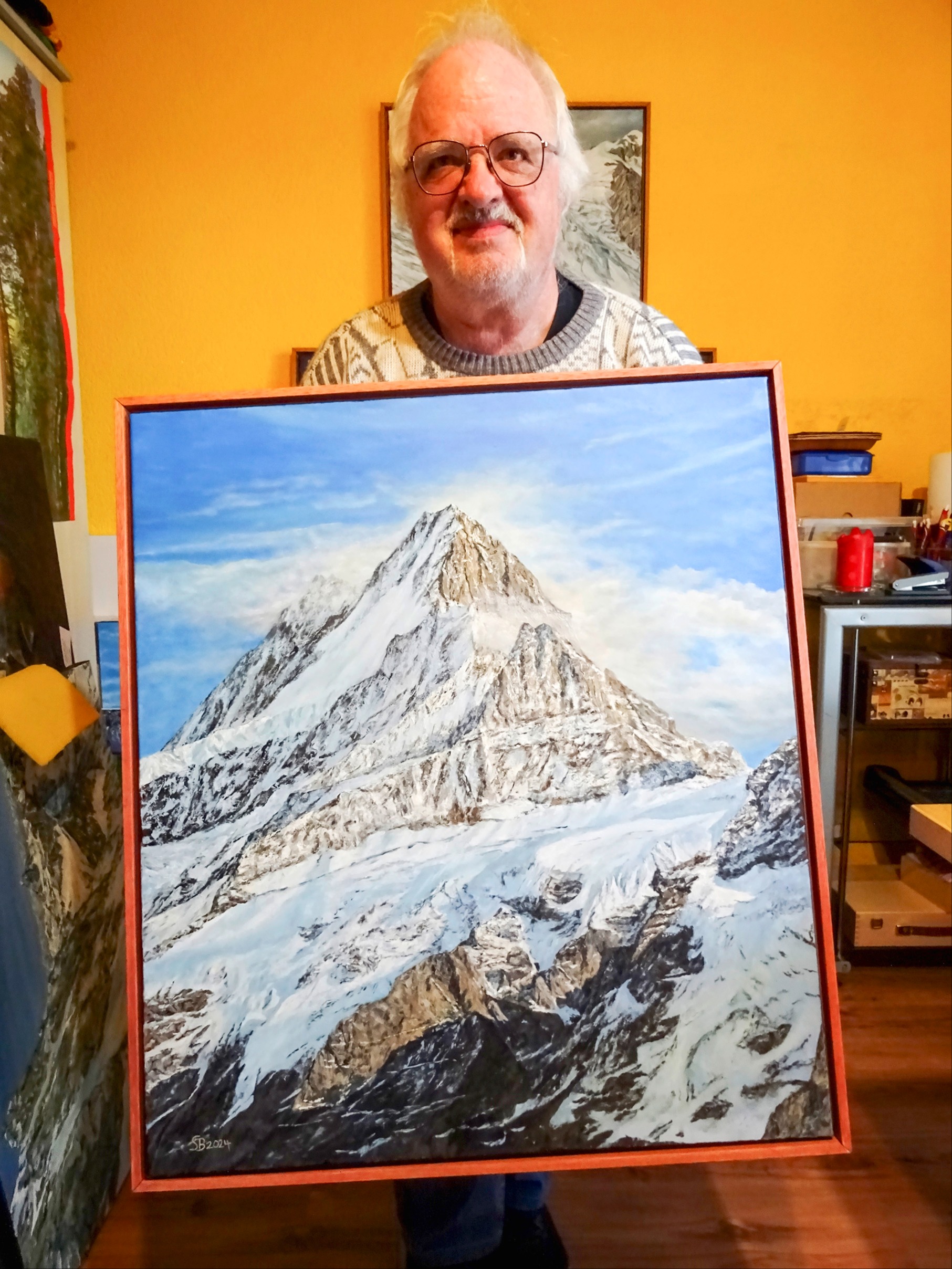 Die mächtige Bergwelt  inspiriert ihn für seine Bilder